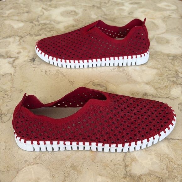 ILSE JACOBSEN - TULIP Slip on Flats Deep Red - Picture 5 of 14